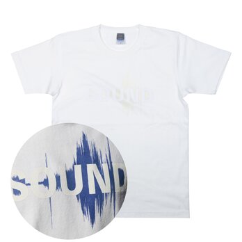 音楽 SOUND ヘヴィーウェイト Tシャツ 光で反応！青サウンドファイルが見える ユニセックスXS〜XLサイズの画像