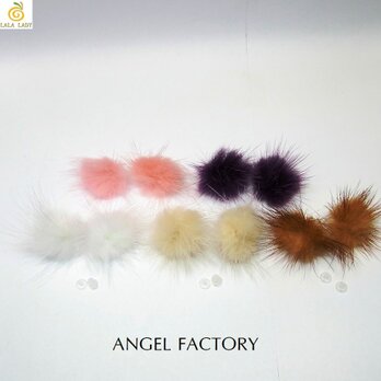 樹脂製 ピアス ミンクファー 冬ピアス◆ANGEL FACTORY◆lalalady-197の画像