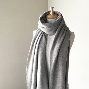 純カシミヤのふわふわショールマフラー　L/Brown・L/Beige