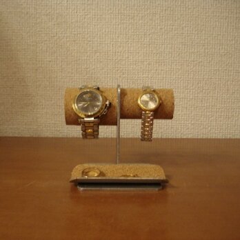 バレンタインデーに　左男性用、右女性用トレイ付き腕時計スタンド　No.130226の画像