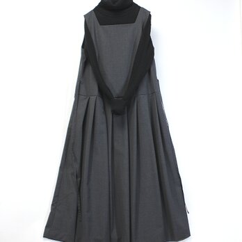 裏付きジャンパースカート(チャコールグレー）