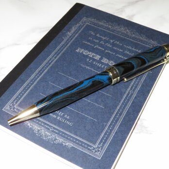 タッチペン機能付きヨーロピアンボールペン　エボナイトブルーの画像