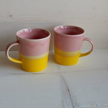 twotonecolorマグカップ(ピンク)　の画像