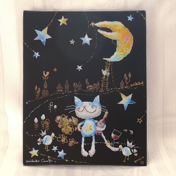 ジクレー版画・猫のエミリー☆キミを誘いにの画像