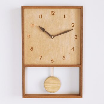 木製 箱型 振り子時計 ラワン材3の画像