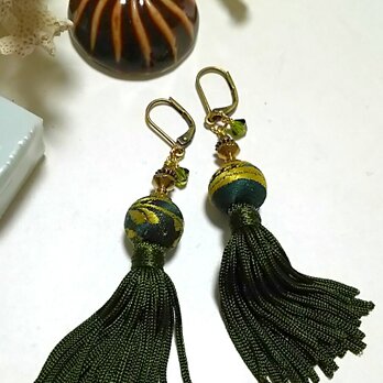 古布玉のピアス