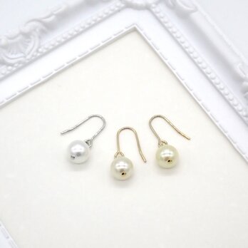 一粒パールピアス／イヤリング【ホワイト・ナチュラル・クリーム】