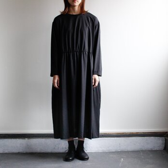 コットンリヨセルギャザーワンピース