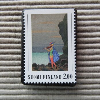 フィンランド　童話切手ブローチ4670の画像