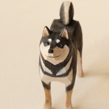 柴犬（黒）　胡桃材着色　201901の画像