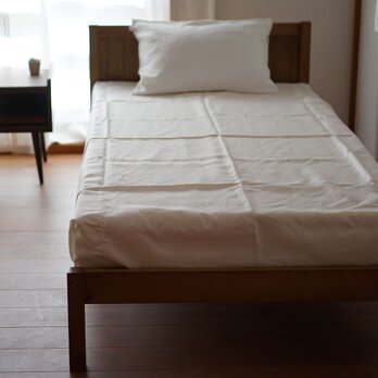 【フラットシーツ 】シングルサイズ　リネン100%シーツ  オールシーズン使えます  /ホワイト r001a-wht3