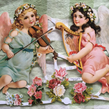 Germany　クロモス２枚set　ふたりの天使＆小さい天使たち127/146の画像