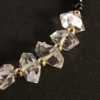 ハーキマーダイヤモンド & ブラックスピネル　ネックレスの画像