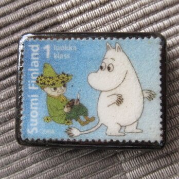 フィンランド　切手ブローチ4685