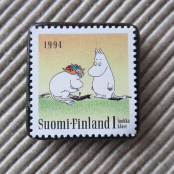 フィンランド　童話切手ブローチ4686の画像