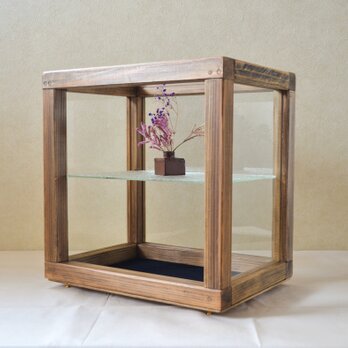フローラガラス/日本産/手作り/シンプルガラスの木製パンケース・ショーケース【受注製作】の画像