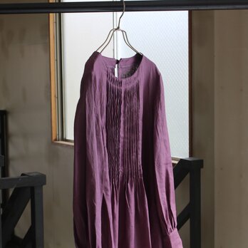 ピンタックワンピース＊フレンチリネン100％【11号サイズ限定価格】