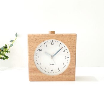 KATOMOKU alarm clock 5 ナチュラル km-78NA 目覚まし時計 木製 ライトの画像