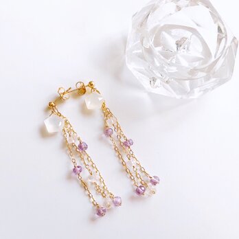 right amethyst*moon stone*pierceの画像