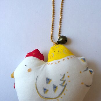 ニワトリ 親子 ミニぬいぐるみ ストラップ