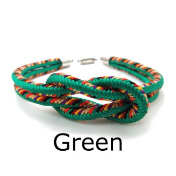 組み紐　くみひも　ブレスレット　ギフト　腕輪　マグネット (緑)の画像