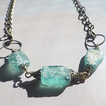 4way! Sea Roman Glass Trio Bracelet/Necklaceの画像