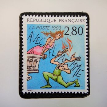 フランス　漫画切手ブローチ　4707の画像