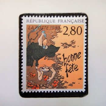 フランス　漫画切手ブローチ　4708の画像