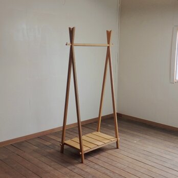 ナラのハンガーラック【小】 工具不要の組み立て式