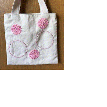 桜色のお花のペタン子ちゃんバッグの画像