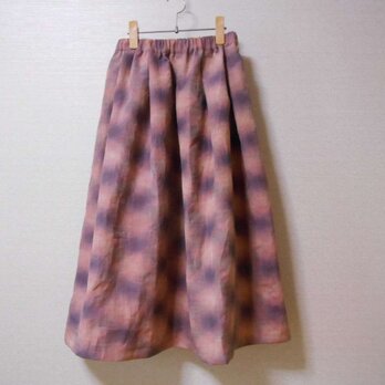 春色の紬着物リメイクスカートの画像