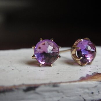 K10YG　アメジストのピアス