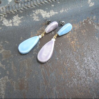 two color drop pierce（ラベンダー×水色）の画像