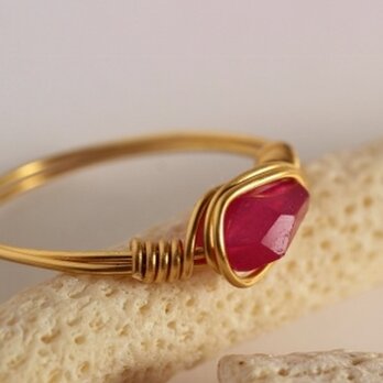 宝石質 ルビー タンブル　Wire　Ring　の画像