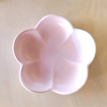 花形の皿（桜色）の画像