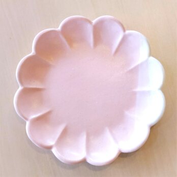 花形の平皿（桜色）の画像