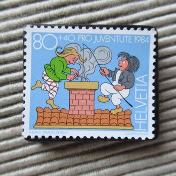 スイス　童話切手ブローチ　4770の画像