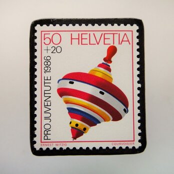 スイス　おもちゃ切手ブローチ　4776の画像