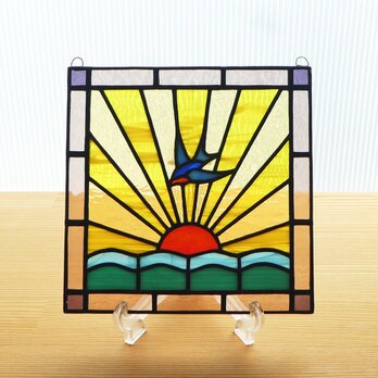 ステンドグラス ミニパネル 日の出ii 15cmの画像
