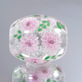 八重桜のとんぼ玉（ガラス玉）の画像