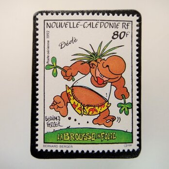 ニューカレドニア　漫画切手ブローチ 4791の画像