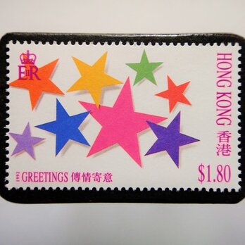 香港　切手ブローチ 4796の画像