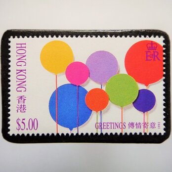 香港　切手ブローチ 4798の画像