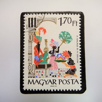 ハンガリー　アラビアンナイト切手ブローチ4807の画像