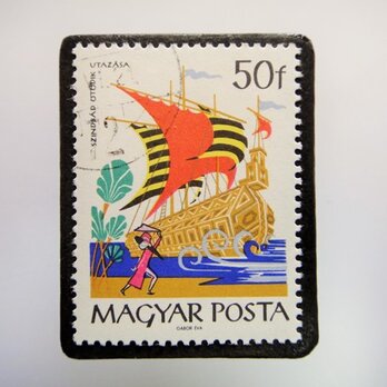 ハンガリー　アラビアンナイト切手ブローチ4812の画像