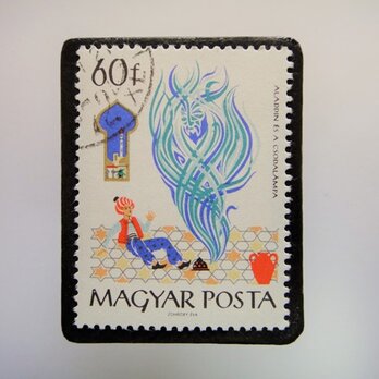 ハンガリー　アラビアンナイト切手ブローチ4813の画像