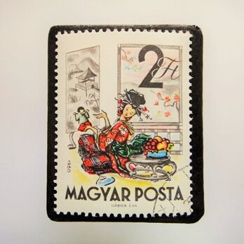 ハンガリー　童話切手ブローチ4826の画像