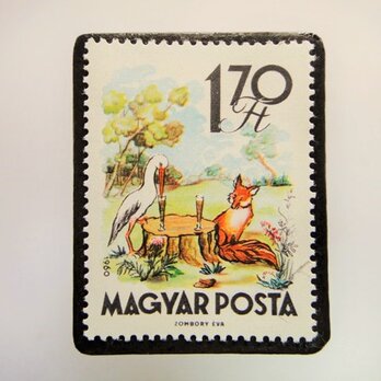 ハンガリー　童話切手ブローチ4827の画像