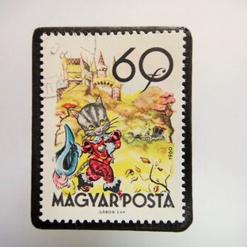 ハンガリー　童話切手ブローチ4831の画像