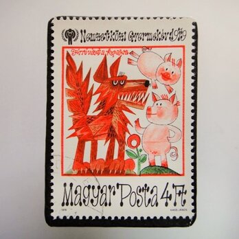 ハンガリー　童話切手ブローチ4837の画像